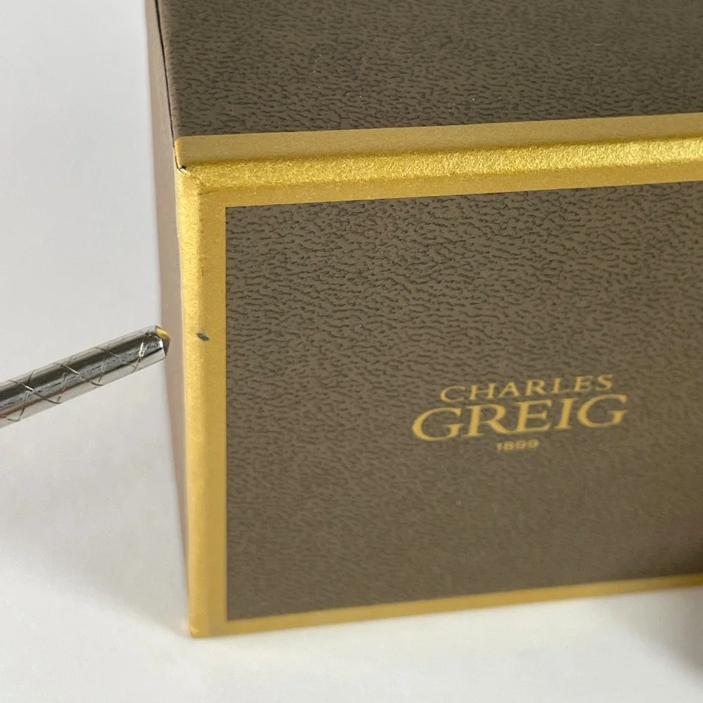 Charles Greig 1899 Luxury Ring Box with Outer Box Brown Gold Jewelry Storage